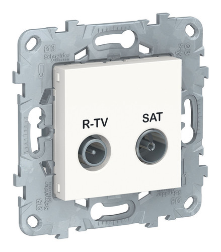 Розетка TV-FM-SAT Schneider Electric UNICA NEW, проходная, белый