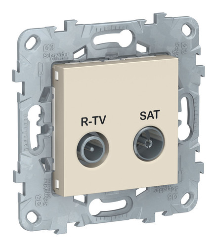 Розетка TV-FM-SAT Schneider Electric UNICA NEW, проходная, бежевый