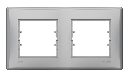 Рамка 2 поста Schneider Electric SEDNA, горизонтальная, алюминий