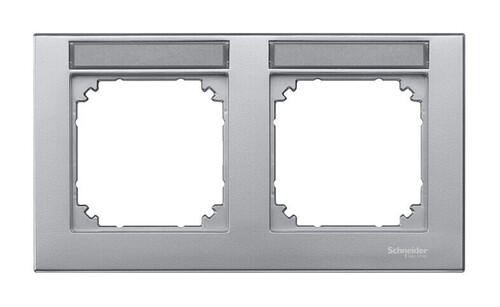 Рамка 2 поста Schneider Electric MERTEN M-PLAN, горизонтальная, алюминий