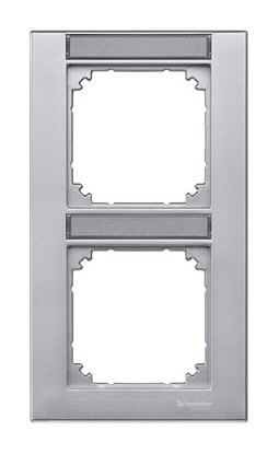 Рамка 2 поста MERTEN M-PLAN, вертикальная, алюминий