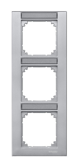 Рамка 3 поста MERTEN M-PLAN, вертикальная, алюминий